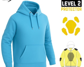 Armored Motorcycle Pullover Hoodie: CE Level 2 Protection, Aramid Lined, Unisex Street Bike Jacket