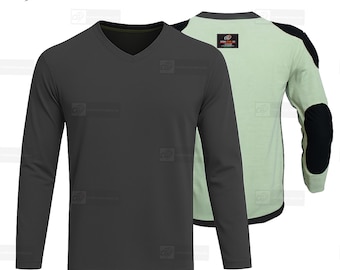 Kevlar-Lined Motorcycle Shirt V-Neck Full Sleeve CE Armor