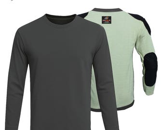 Charcoal Gray Kevlar Motorcycle T-Shirt Armored CE Pads