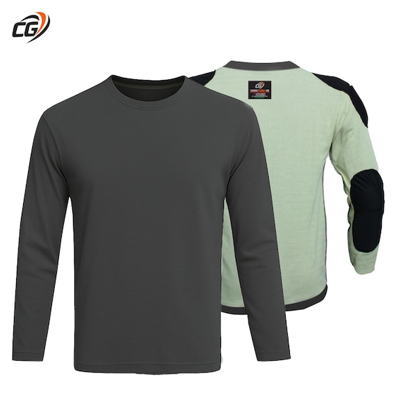 Charcoal Grey Aramid Motorcycle T-Shirt Armored Riding Shirt with CE Pads