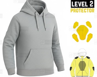 Grey aramid Motorcycle Hoodie CE Level 2 Armored Aramid Lined Unisex Biker Jacket