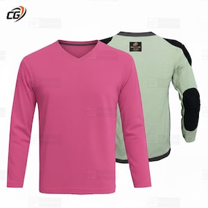 Aramid-Lined Motorcycle Shirt V-Neck Full Sleeve CE Armored Protective Riding Gear