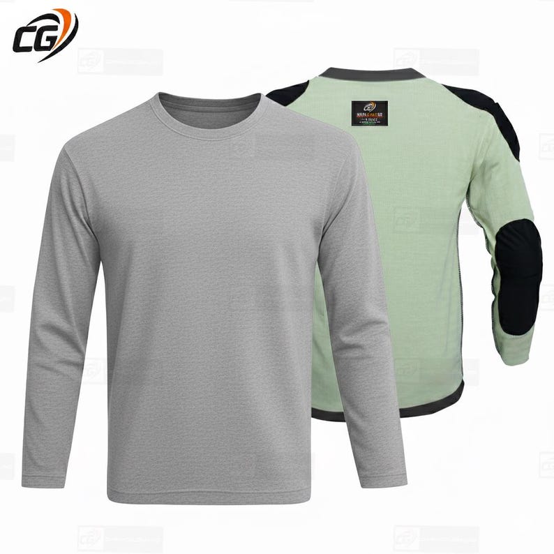 Charcoal Grey Aramid Motorcycle T-Shirt Armored Riding Shirt with CE Pads Heather Grey