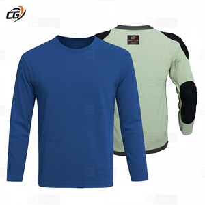 Charcoal Grey Aramid Motorcycle T-Shirt Armored Riding Shirt with CE Pads Royal Blue
