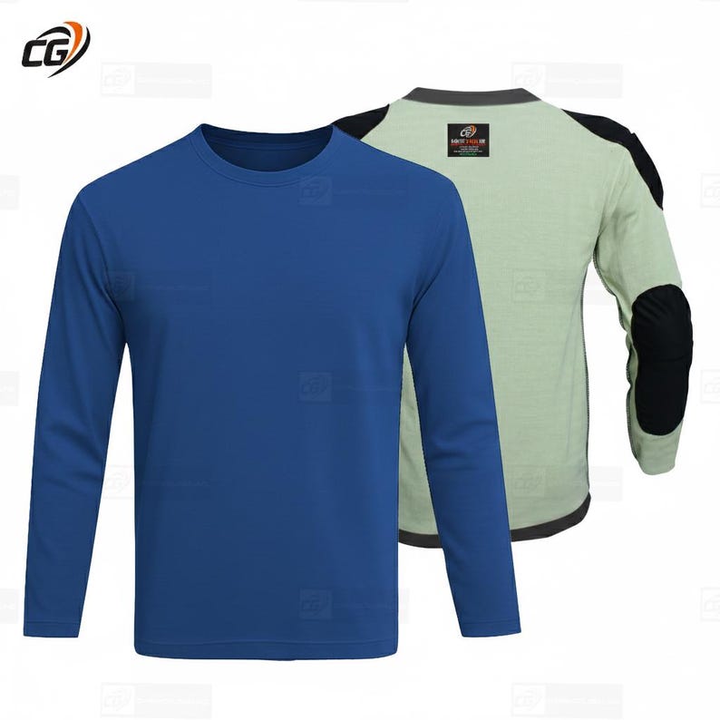 Charcoal Grey Aramid Motorcycle T-Shirt Armored Riding Shirt with CE Pads Royal Blue