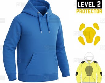 Motorcycle Hoodie CE Level 2 Armor Aramid Reinforced Armored Riding Jacket for Street & Touring