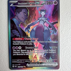 Destined Rivals Rocket&#39;s Mewtwo Secret Rare Alt Art PROXY Card