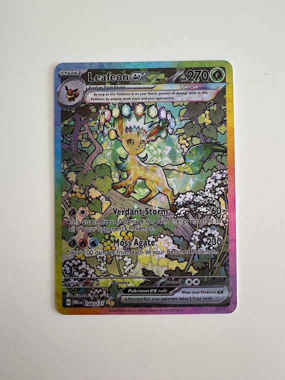 Pokemon Leafeon Ex Prismatic Evolutions PROXY Card Pokemon Leafeon Ex Prismatic Evolutions PROXY Card