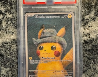 Pikachu With Grey Felt Hat - Pika-portrait Custom Pokémon Card - Etsy