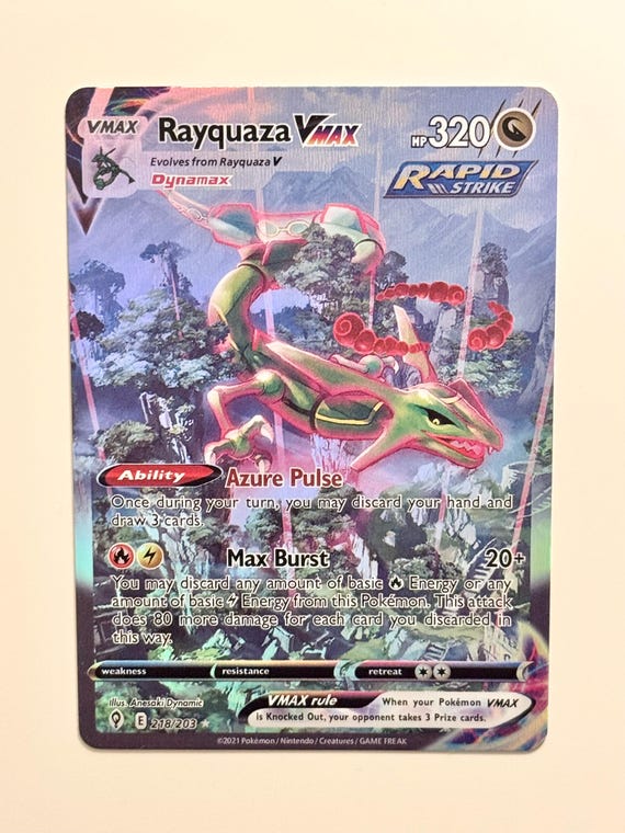 Pokemon Rayquaza VMAX Alt Art Evolving Skies PROXY Card