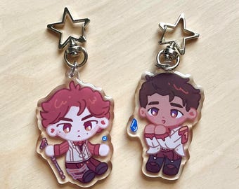 Arcane Viktor and Jayce Acrylic Keychain | Jayvik Jinx Vi Ekko Caitlyn League of Legends Riot epoxy trinket charm bag hextech sticker