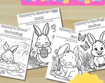 Easter Bunny Coloring Pages | Mindfulness Activities for Kids (Digital Download)