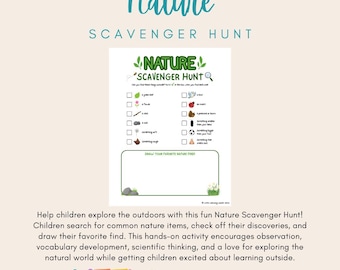 Schnitzeljagd in der Natur | Draussen in der Natur für Vorschule und Kindergarten | Nature Walk Arbeitsblatt | Pre-K Wissenschaft