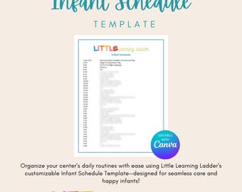Customizable Infant Schedule Template | Editable in Canva | Baby Care Daily Routine