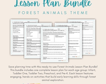 Forest Animal Lesson Plans Bundle | Infant, Toddler, Preschool & Pre-K Activities | Forest Theme Curriculum | Early Childhood Printable