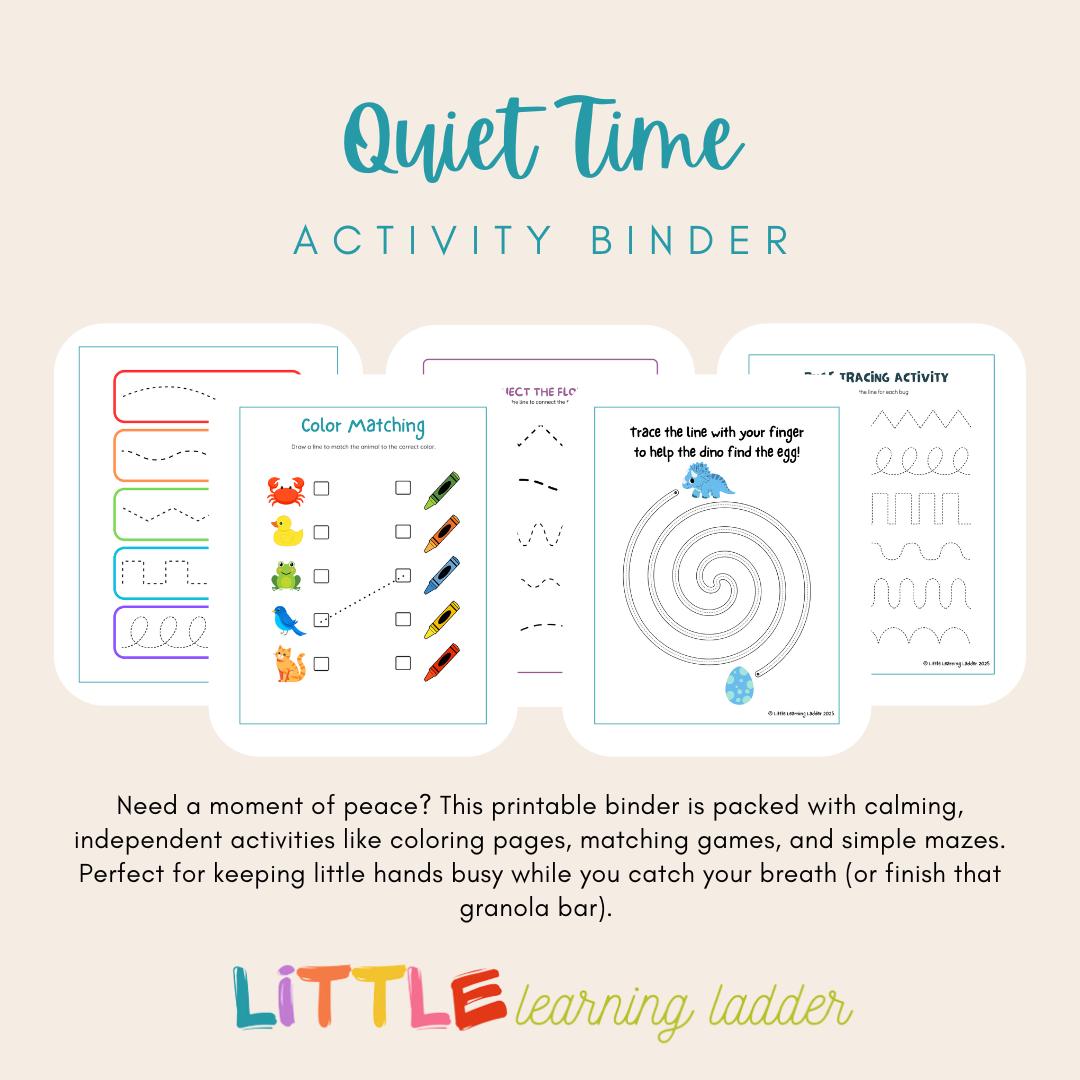 Quiet Time Activity Binder Printable | Calm-down Activities for Kids ...