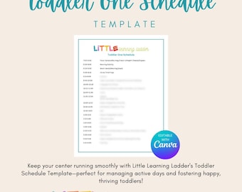 Customizable Toddler One Schedule Template | Editable in Canva | Daily Routine Planner