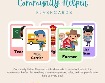 Community Helper Flashcards Printable | Preschool Occupation Cards | Learn About Jobs | Helpers