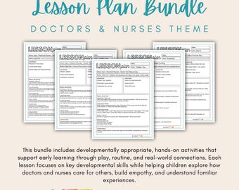 Doctors and Nurses Lesson Plan Bundle | Community Helpers Theme | Preschool Pre-K Toddler Lesson Plans | Dramatic Play Activities