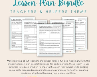 Teacher & School Helpers Lesson Plan Bundle | Preschool Pre-K Theme | Community Helpers Activities | Early Learning Curriculum