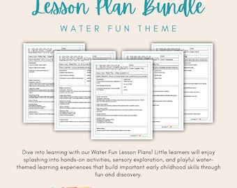 Water Fun Lesson Plan Bundle | Preschool, Toddler & Infant Activities | Summer Theme Curriculum | Early Learning Printable Lessons