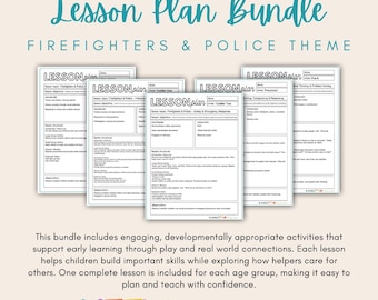 Firefighters and Police Lesson Plan Bundle, Community Helpers Theme, Preschool Pre K Activities, Early Learning Curriculum