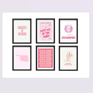 Universität von Oklahoma Wandkunst | Chic & Ästhetische Drucke | Niedliches Studentenwohnheim Poster | 6er-Set | Boomer Früher