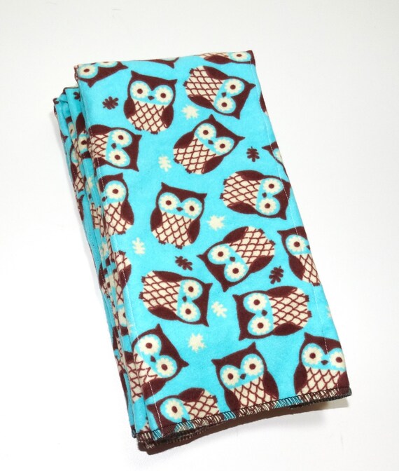 Unisex soft owl burp cloths set of 3 gender neutral large Etsy