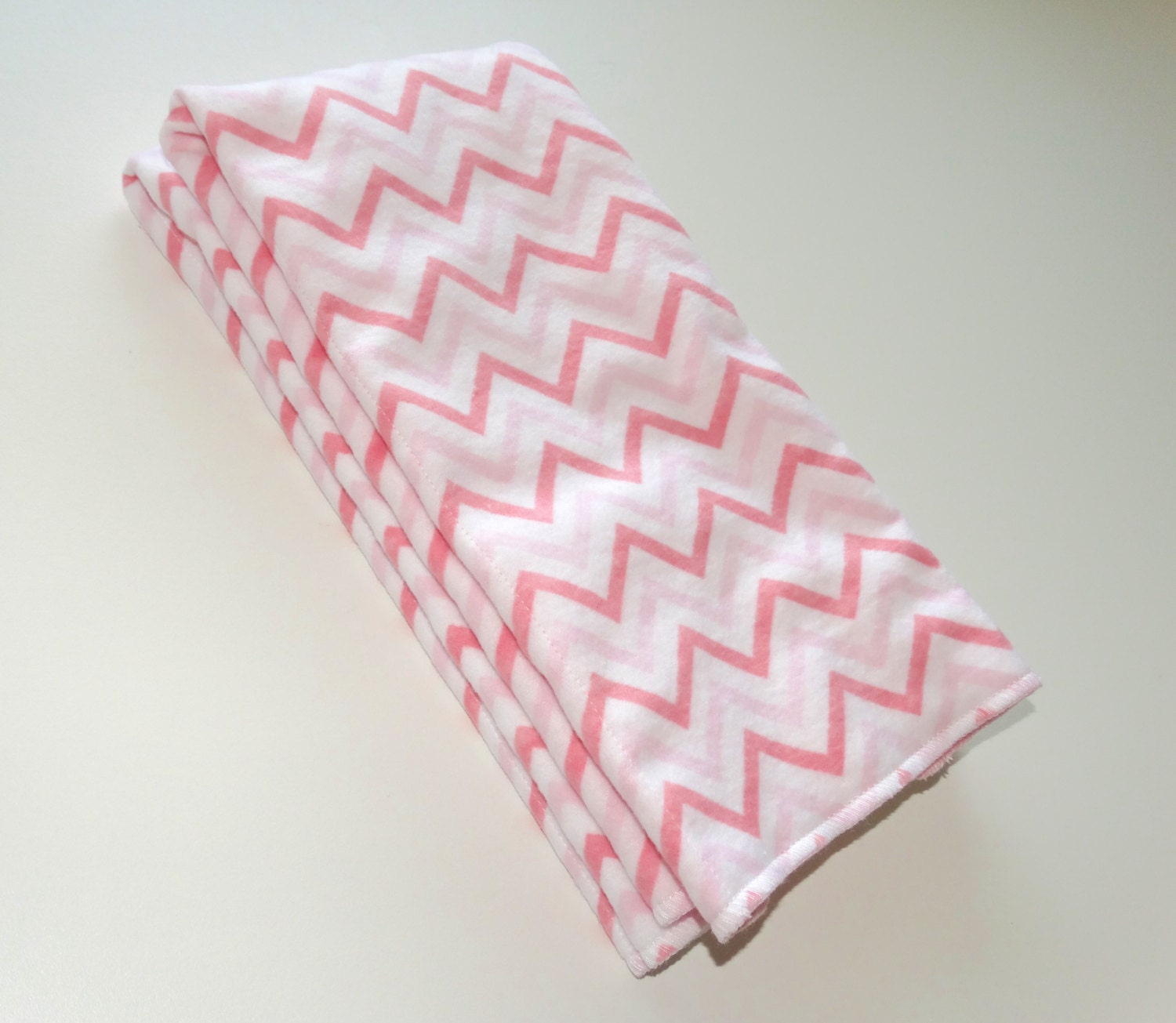 Baby girl pink chevron soft burp cloths set of 2 flannel and Etsy