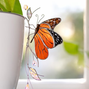 Estacas para plantas Monarch, atrapasoles de cristal tintado - Accesorios de escritorio para oficina