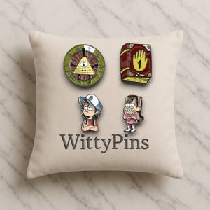 Juego de pines esmaltados de Gravity Falls hechos a mano - Pines de solapa de anime - Insignias coleccionables divertidas kawaii - Regalo de diario de Dipper, Mabel, Bill Cipher