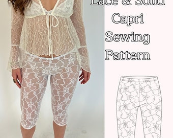 Patrón de costura para capri de encaje y liso