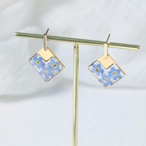 Real Forget Me Not Stud Earrings, Handmade Pressed Blue Flower Earrings, Resin Jewerly for Women, Gift for Her, Gift for Mom, Gifts for Wife