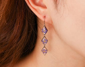 Real Forget Me Not Earrings, Pressed Flower Resin Jewelry, Remembrance Gift for Women, Meaningful Earrings for Mom, Memorial Gift for Her