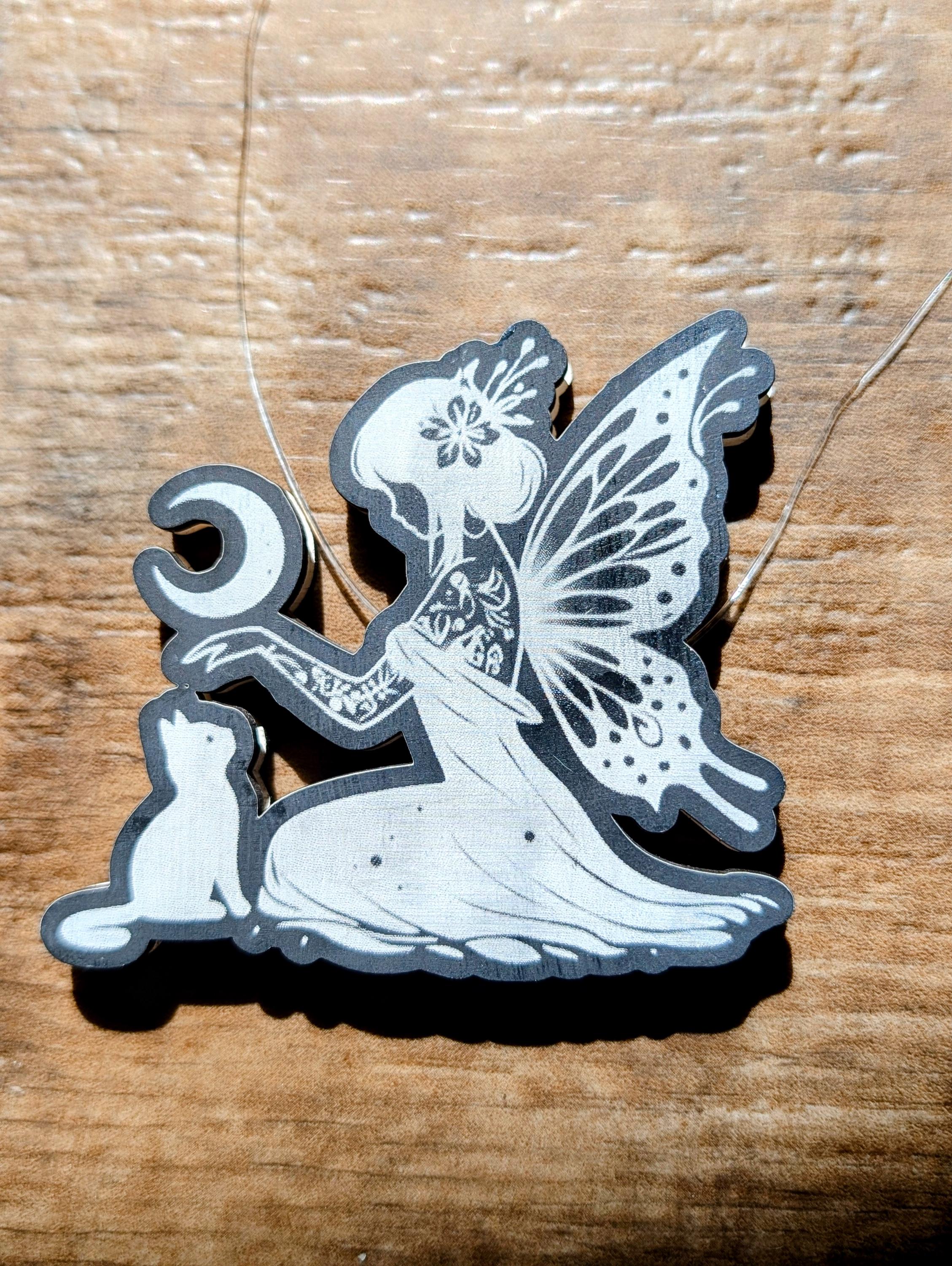 Dserhfy Halloween Car Rearview Mirror Charm Cartoon Bat/Cat/Ghost/Witch Acrylic Pendant 2D Flat Auto Interior Accessories For Cat Backpack Phone - View #11