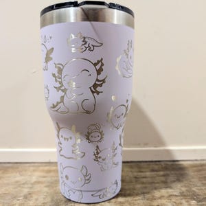Custom engraved Axolotl cutesy cup, gift for her, women, teens cute tumbler
