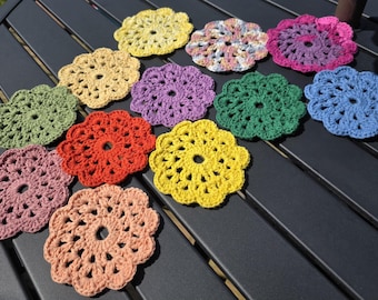 Crochet coaster for mugs and glasses SET OF 4