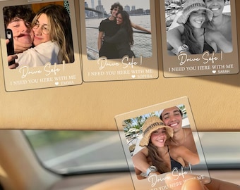 Custom Photo Car Visor Clip, Drive Safe Sun Visor Accessory, Father's Day Gift for Husband, Personalized Boyfriend Present