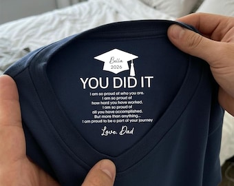 Graduation Gift Hidden Message Shirt for Son, Daughter or Grandchild, Personalized Graduation T-Shirt Keepsake