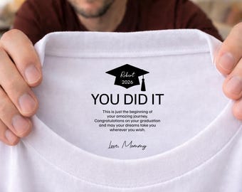 Graduation Gift Hidden Message Shirt, Personalized Graduation Shirt for Son Daughter, Class of 2026 Grad Gift