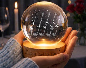 First Father’s Day Photo Crystal Ball Night Light – New Dad Gift, 1st Father’s Day Present from Baby, Gift for Dad, Grandpa & Papa Keepsake