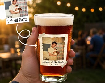 Personalized Dog Dad Beer Glass With Photo, Custom Pint Glass For Dog Lovers, Father’s Day Gift For Dog Dad Funny Pet Owner Gift For Husband