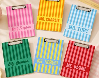 Personalized Teacher Clipboard with Name, Custom Acrylic Clipboard Gift, Teacher Appreciation Present, End of School Teacher Gif