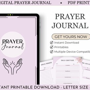 Printable Prayer Journal | Spiritual Growth & Reflection | Instant Download | Christian Journal | Prayer Notes | Faith Planner | Pdf Print