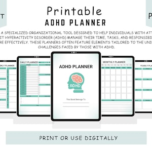 Adhd Planer Minimalistisch, Adhd Planer druckbar, ADHD Produktionsplaner, Adhd Digitaler Download, Adhd Tagesplaner, Adhd Lebensplaner PDF