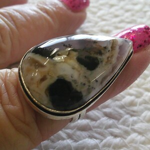 DENDRITE OPAL Handmade Sterling 925 Ring Size 7 #912E