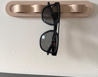 Wall Mounted Sunglass Holder • Minimalist Eyewear Organizer • Modern Entryway & Closet Storage - Wave Wall Hook