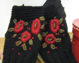 Tricot - gants de broderie