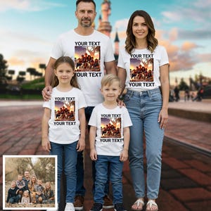 Personalisiertes Foto-Cartoon-T-Shirt – Familienporträt-Shirt in den Simpsons, Anime und weiteren Stilen – Personalisiertes Geschenk für Eltern & Kinder, Foto im Cartoon