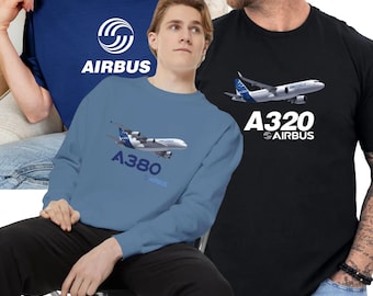 Hoodie met op maat gemaakt Airbus-vliegtuig, A320 A330 A340 A350 A380 luchtvaartsweatshirt, pilotencadeau, Airbus-vliegtuigkleding, Airbus A380 A320, monteur